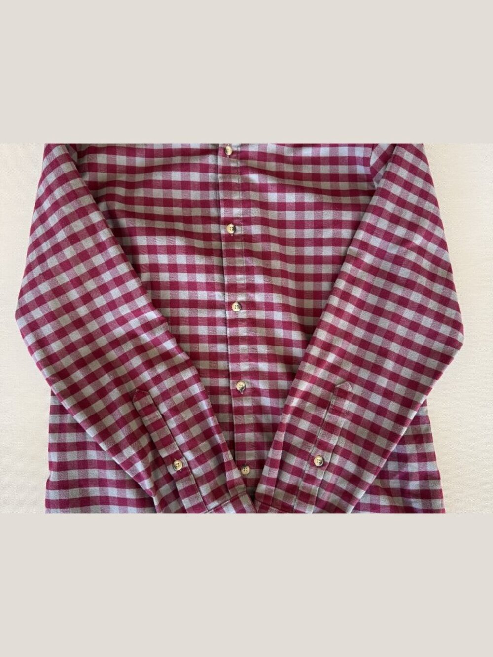 Mizzen+Main Shirt Burgundy Check Large Trim Fit